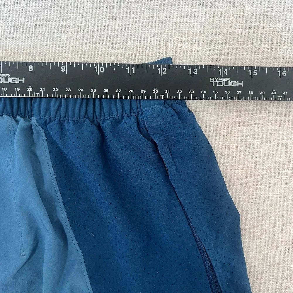 Lululemon Men's Lined Running Shorts Blue Size Small Zip Pockets 5 Inch Inseam